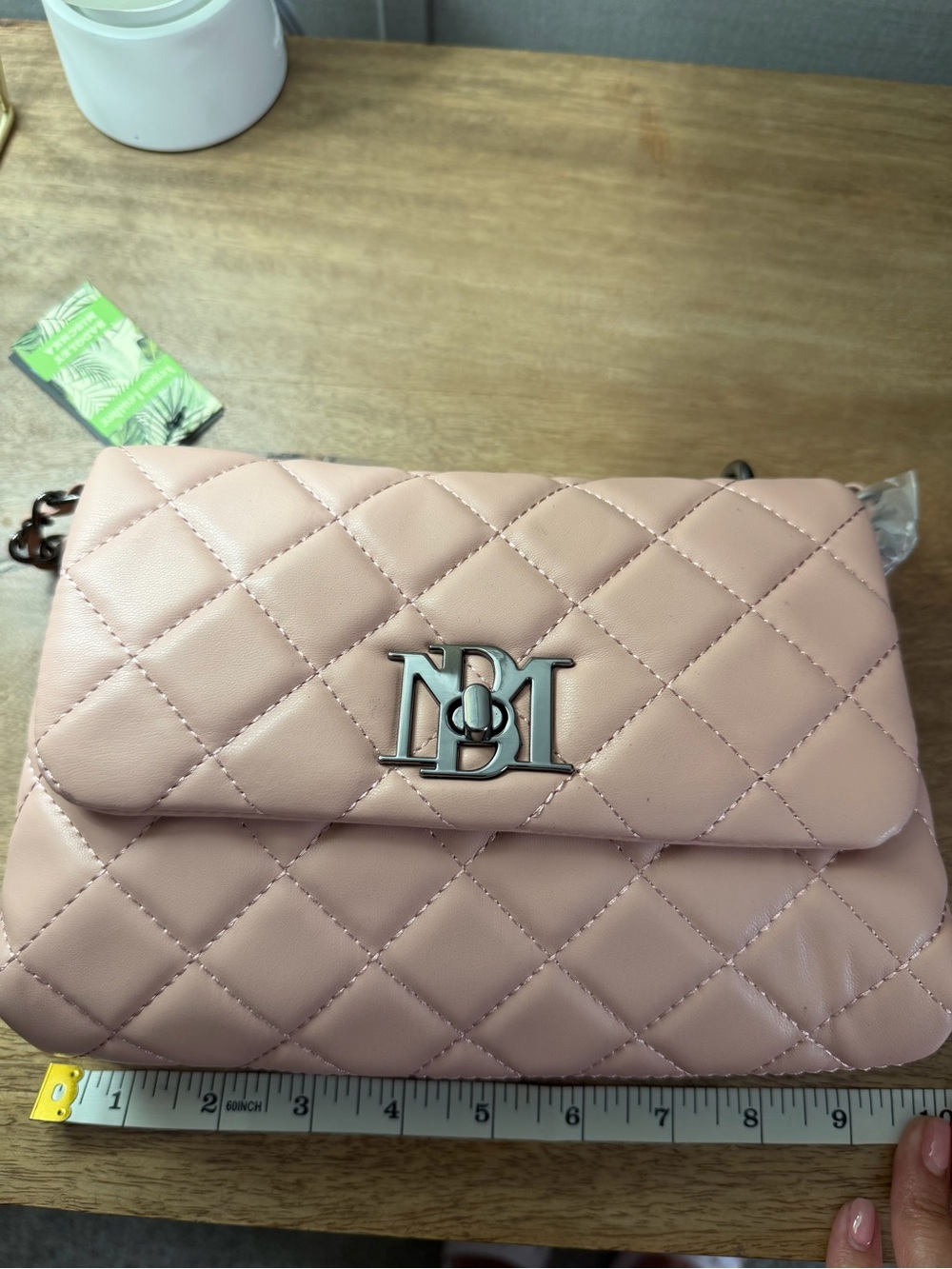 NWT Quilted Pink Chain Crossbody Bag